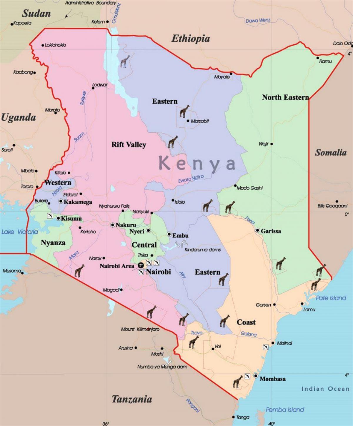 地図のケニア
