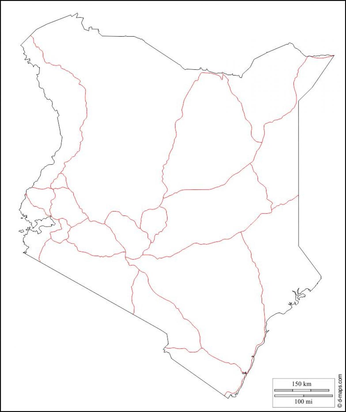 ケニアの白地図