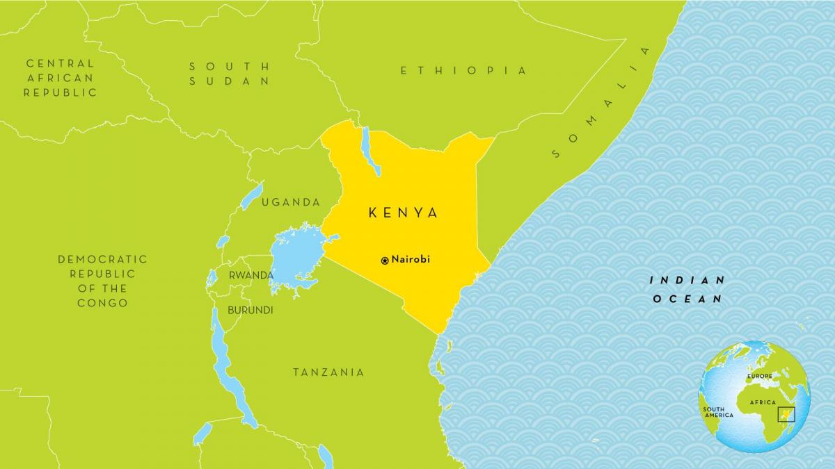 地図のケニア周辺国