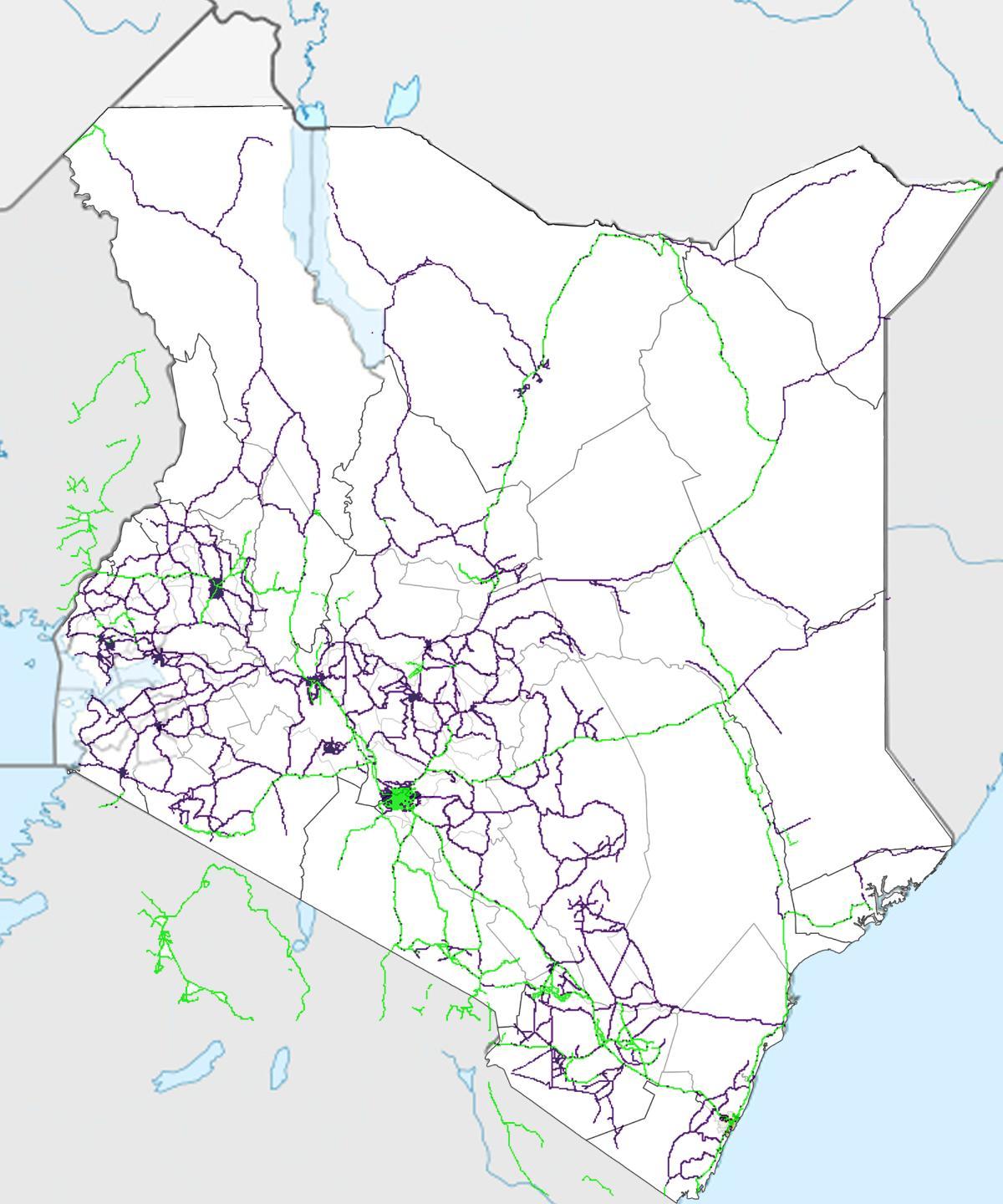 地図のケニア鉄道