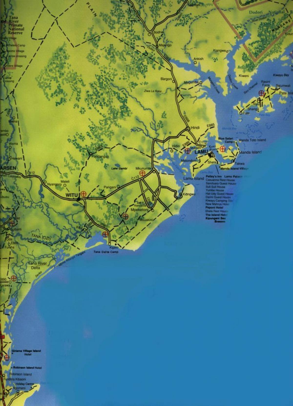 地図の南海岸にケニア