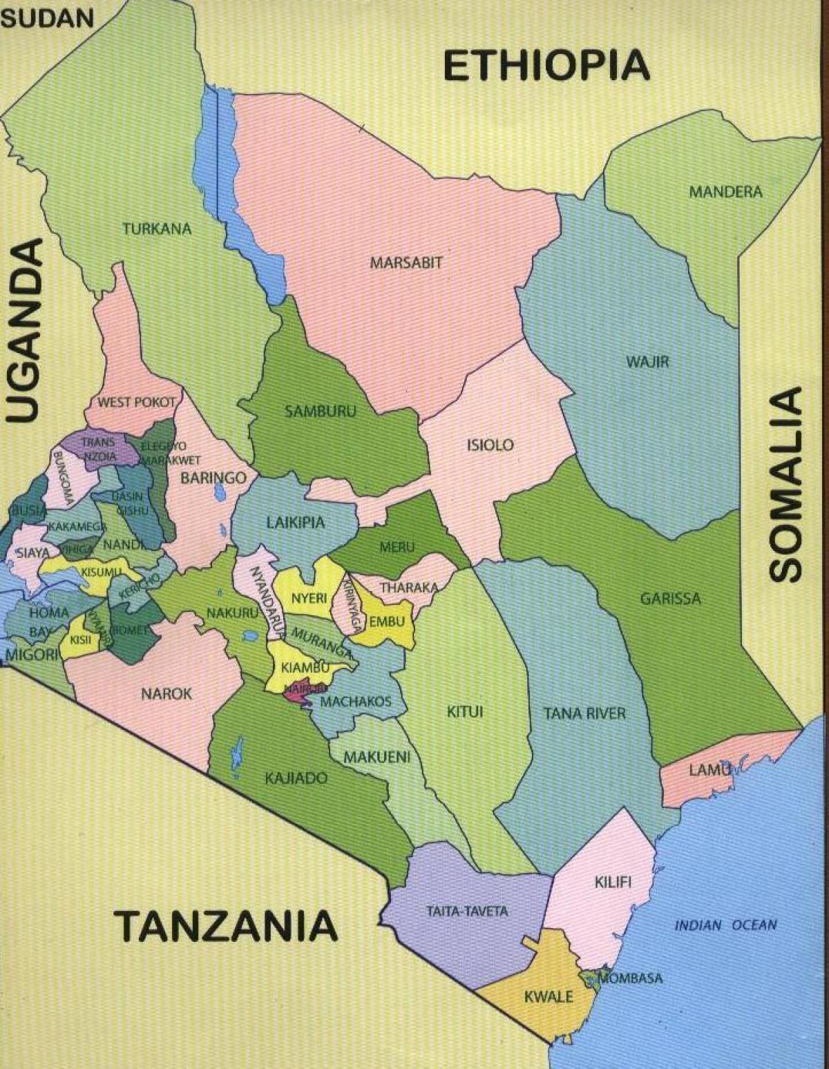 国ケニアの地図
