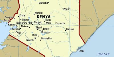 地図のケニアの主要都市