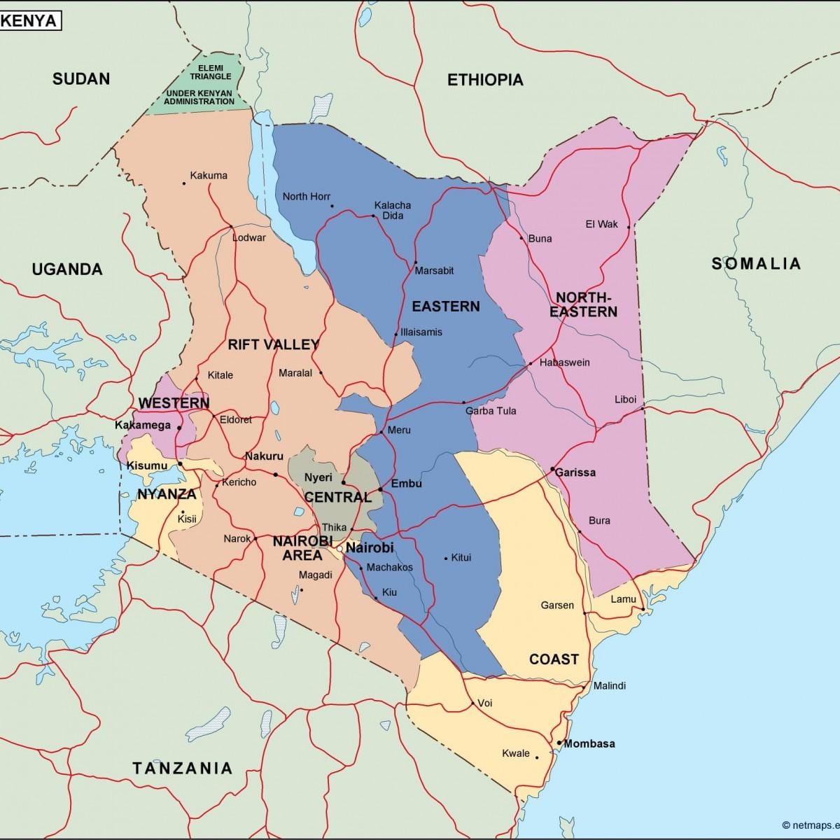 地図の政治地図がケニア
