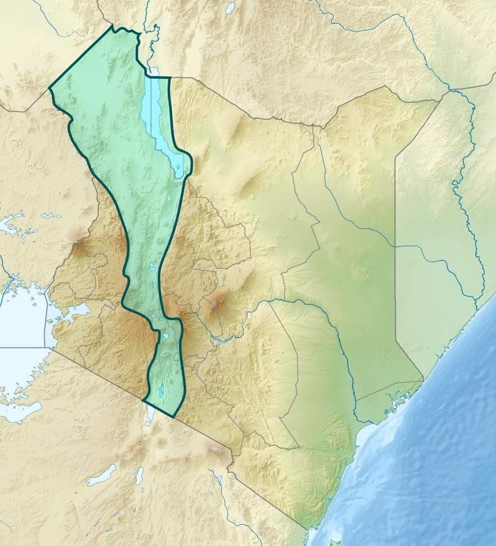 地図のケニア地溝帯