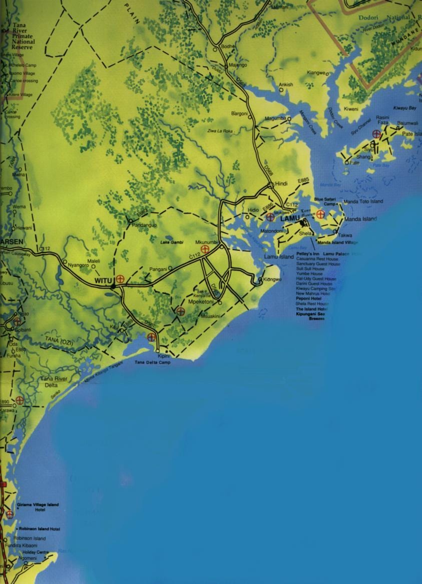 地図の南海岸にケニア