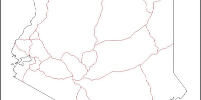 ケニアの白地図