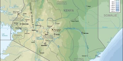 ケニアで立体地図（レリーフマップ