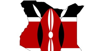 地図のケニアでフラグ