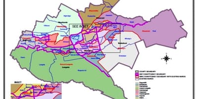 ケニアの選挙区の境界地図