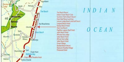 地図のケニアの沿岸