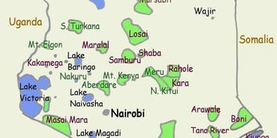地図の湖、ケニア