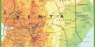 ケニアの道路ネットワークの地図